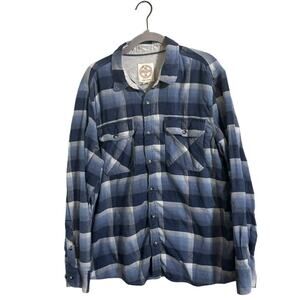 Fat Face Blue‎ Plaid Flannel Button Down Shirt XL Regular
